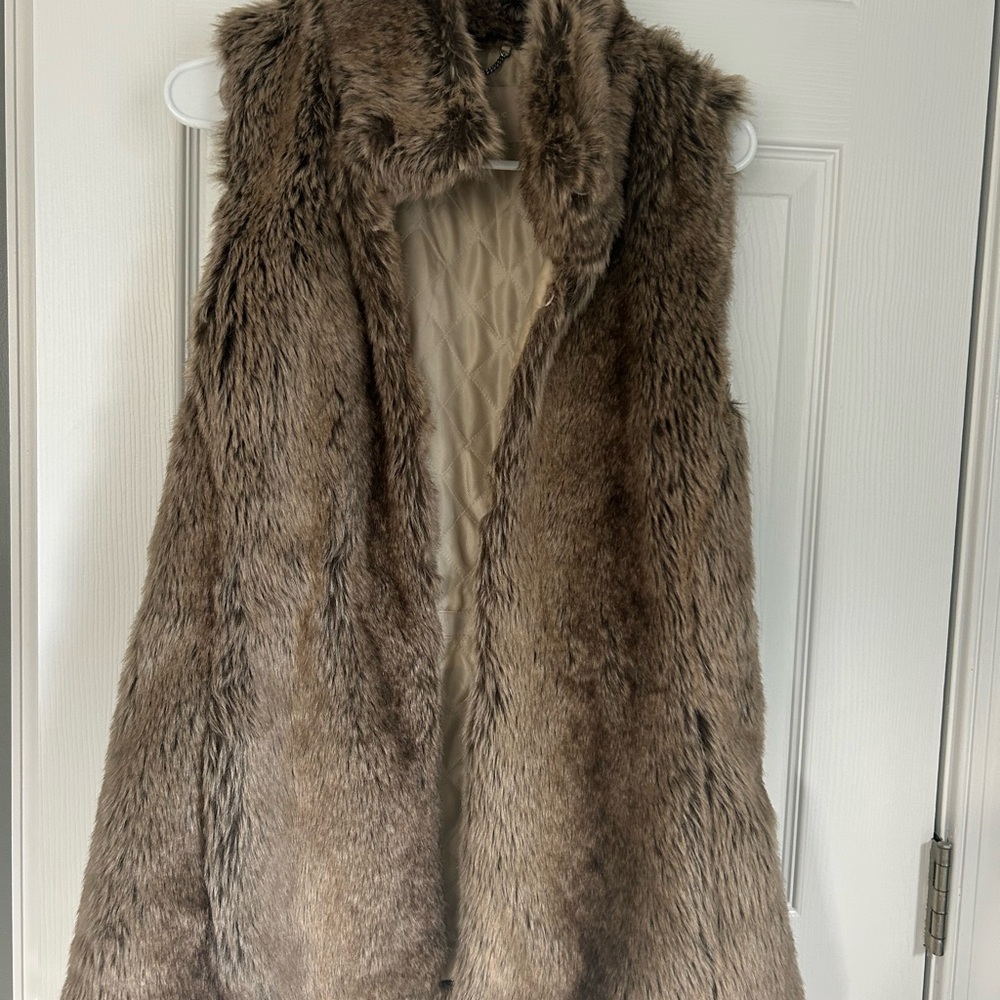 Banana Republic Faux Fur Vest - Brown